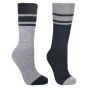 Trespass Hitched Anti Blister Twinpack Socks - Size Adult UK 4-7