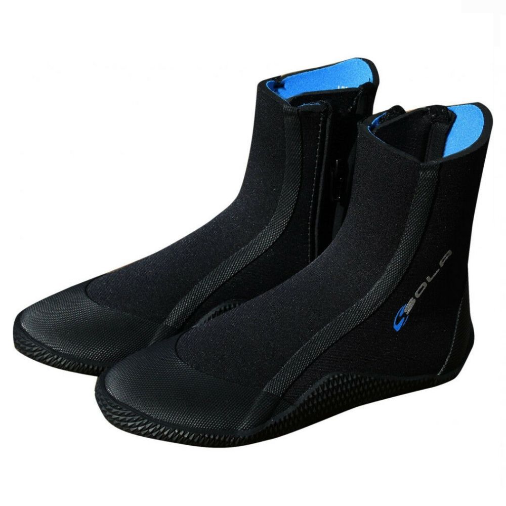 Black/Blue 2021 Sola 5mm Pull-On Wetsuit Boots A1225 