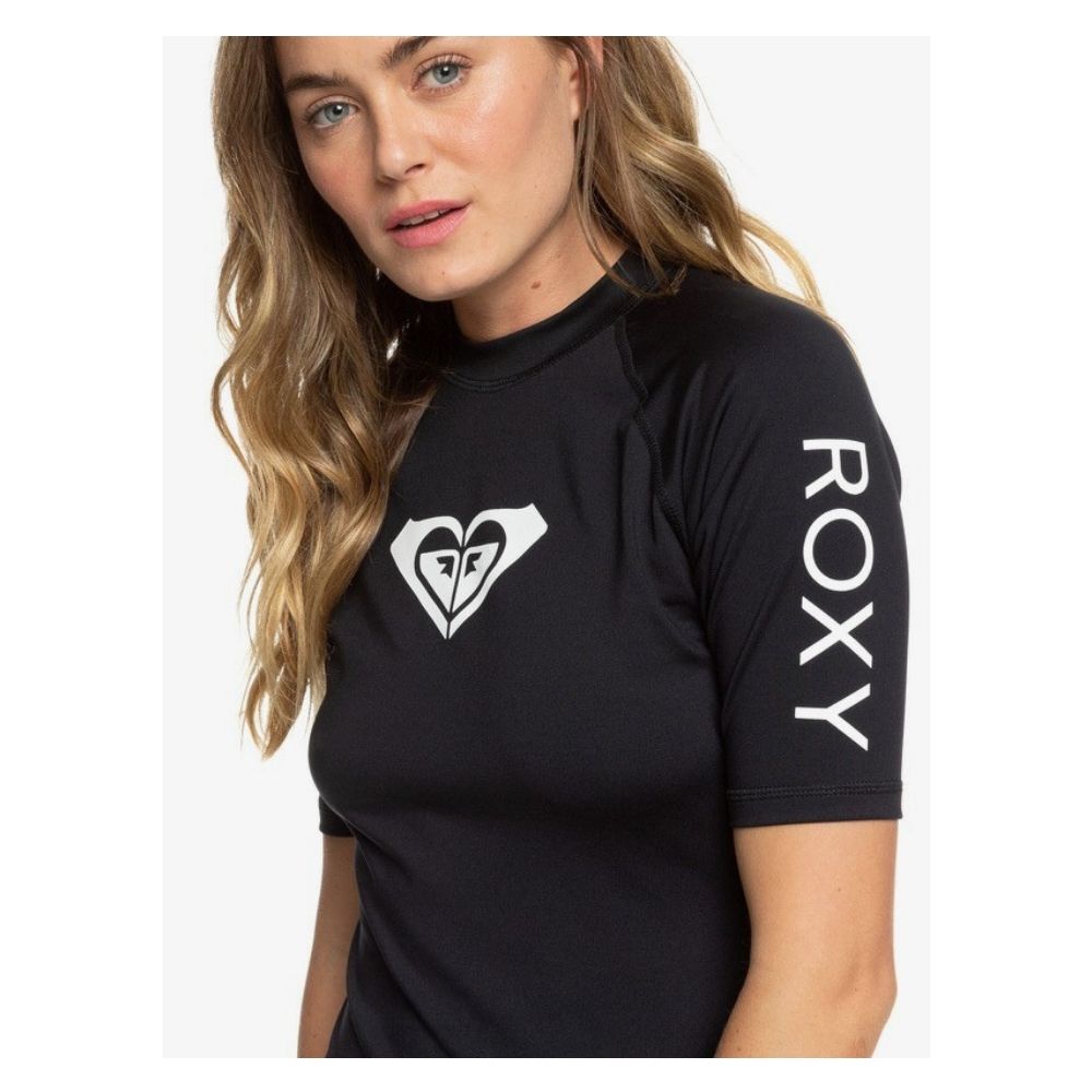 Roxy Whole Hearted Womens Short Sleeve UV Rash Vest - Anthracite