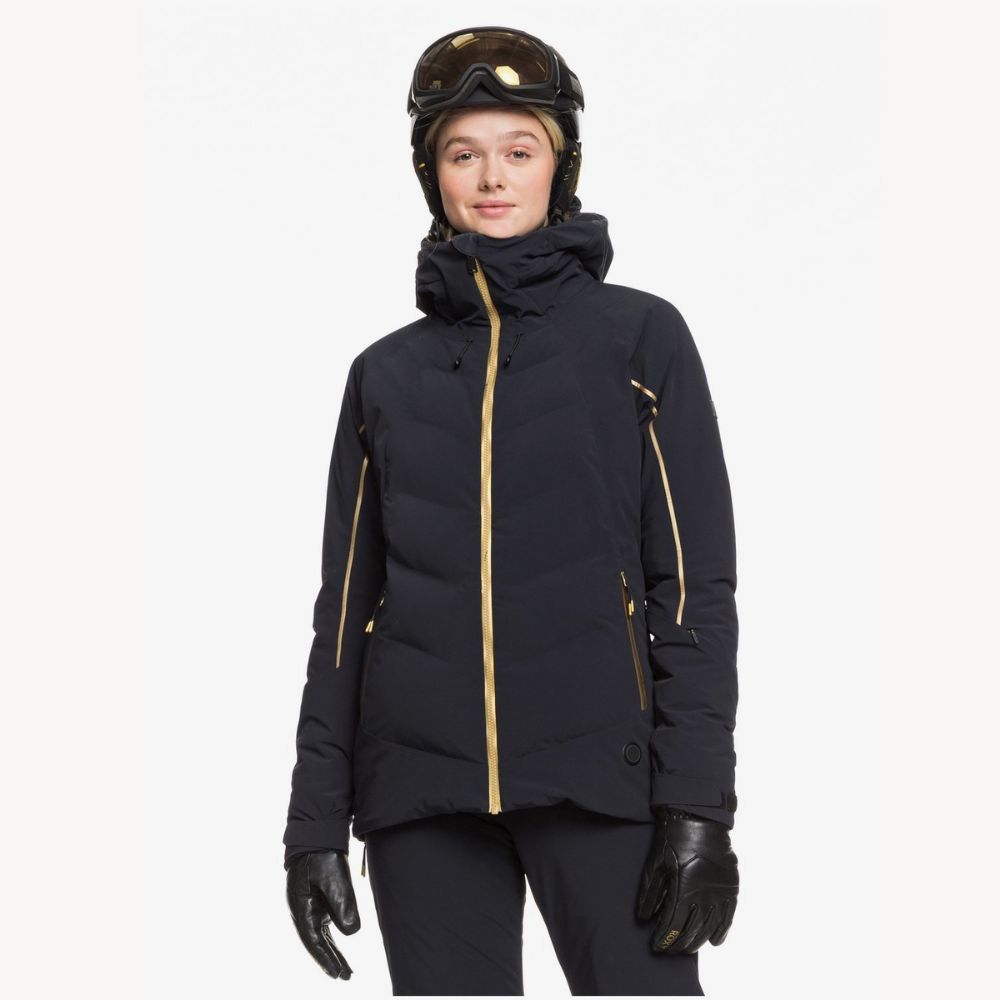 Roxy Premiere Womens Heated Ski Jacket - True Black SAVE 50%
