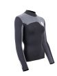 Two Bare Feet Womens Aspect Fleece Lined Zipless Thermal 2.5mm Superstretch Wetsuit Top - Black/Grey Stripe