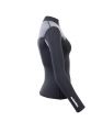 Two Bare Feet Womens Aspect Fleece Lined Zipless Thermal 2.5mm Superstretch Wetsuit Top - Black/Grey Stripe